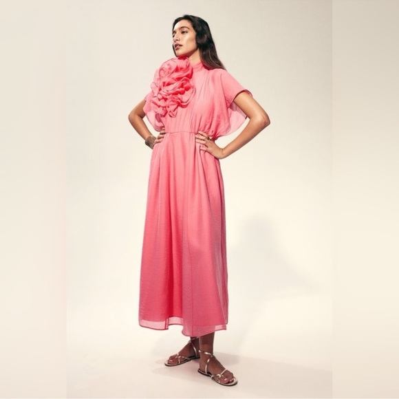 H&M Ramadan Exclusive Collection Appliquéd Maxi Dress
 Pink New - Picture 3 of 10